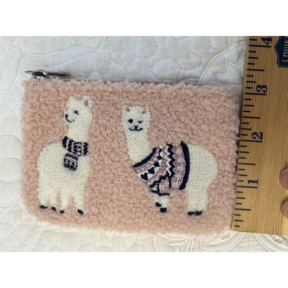 Cath Kidston London Pink Llama Sherpa Front Lined Zip Money Pouch - Picture 5 of 5